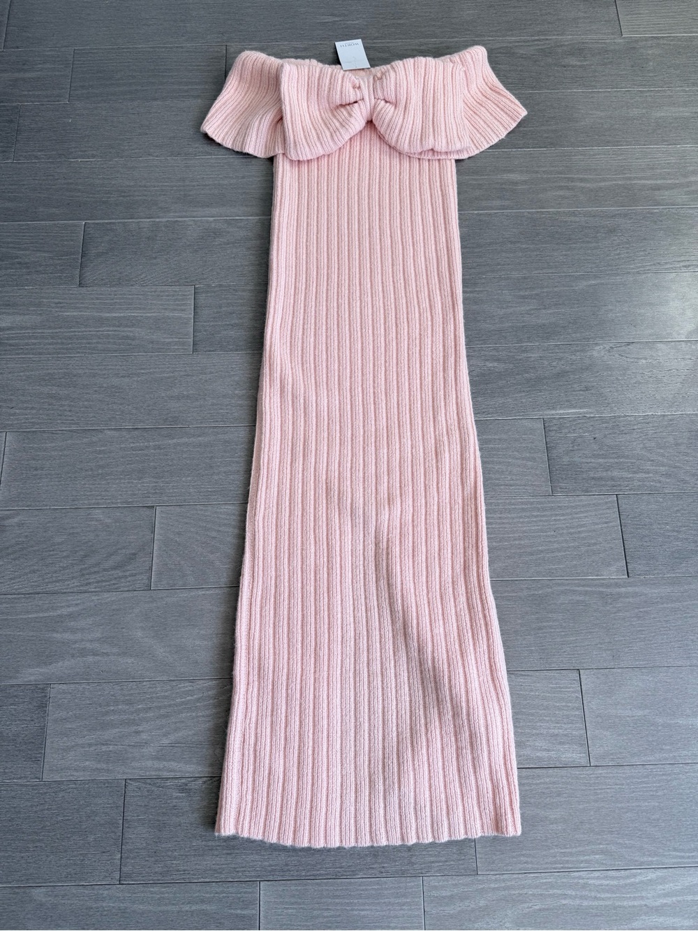 NWT WORTH Collective Aston Bow Front Maxi Sweater Dress in Pinkish Petal M - Picture 14 of 16